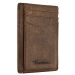 Travelambo Front Pocket Minimalist Leather Slim Wallet RFID Blocking Medium Size