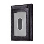 Travelambo Front Pocket Minimalist Leather Slim Wallet RFID Blocking Medium Size