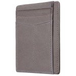 Travelambo Front Pocket Minimalist Leather Slim Wallet RFID Blocking Medium Size