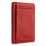 Travelambo Front Pocket Minimalist Leather Slim Wallet RFID Blocking Medium Size