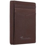 Travelambo Front Pocket Minimalist Leather Slim Wallet RFID Blocking Medium Size