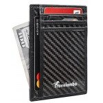 Travelambo Front Pocket Minimalist Leather Slim Wallet RFID Blocking Medium Size