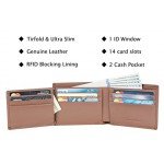 Travelambo Genuine Leather RFID Blocking Wallets Mens Wallet Bifold Left ID Travelambo Genuine Leather RFID Blocking Wallets Mens Wallet Bifold Left ID