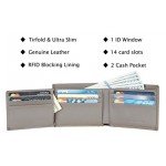 Travelambo Genuine Leather RFID Blocking Wallets Mens Wallet Bifold Left ID Travelambo Genuine Leather RFID Blocking Wallets Mens Wallet Bifold Left ID