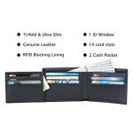 Travelambo Genuine Leather RFID Blocking Wallets Mens Wallet Bifold Left ID Travelambo Genuine Leather RFID Blocking Wallets Mens Wallet Bifold Left ID