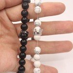UEUC King&Queen Crown Couple Bracelets His and Her Friendship 8mm Beads Bracelet
