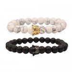UEUC King&Queen Crown Couple Bracelets His and Her Friendship 8mm Beads Bracelet