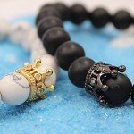 UEUC King&Queen Crown Couple Bracelets His and Her Friendship 8mm Beads Bracelet