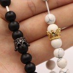 UEUC King&Queen Crown Couple Bracelets His and Her Friendship 8mm Beads Bracelet