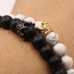 UEUC King&Queen Crown Couple Bracelets His and Her Friendship 8mm Beads Bracelet