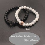 UEUC King&Queen Crown Couple Bracelets His and Her Friendship 8mm Beads Bracelet