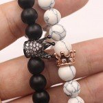 UEUC King&Queen Crown Couple Bracelets His and Her Friendship 8mm Beads Bracelet