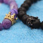 UEUC King&Queen Crown Couple Bracelets His and Her Friendship 8mm Beads Bracelet