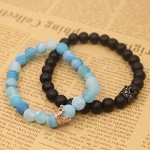 UEUC King&Queen Crown Couple Bracelets His and Her Friendship 8mm Beads Bracelet