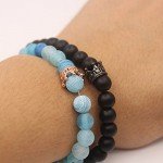 UEUC King&Queen Crown Couple Bracelets His and Her Friendship 8mm Beads Bracelet