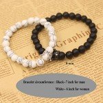 UEUC King&Queen Crown Couple Bracelets His and Her Friendship 8mm Beads Bracelet