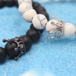UEUC King&Queen Crown Couple Bracelets His and Her Friendship 8mm Beads Bracelet