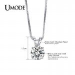 UMODE Classic Permanent 2ct Solitaire Hearts and Arrows CZ Pendant Necklace UN0047 UMODE Classic Permanent 2ct Solitaire Hearts and Arrows CZ Pendant Necklace UN0047