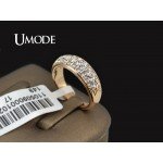 UMODE Classic anillos mujer bague aros Rose Gold Color Rhinestones Studded Finger Rings JR0084A