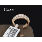 UMODE Classic anillos mujer bague aros Rose Gold Color Rhinestones Studded Finger Rings JR0084A