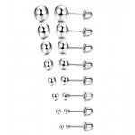 Udalyn 8 Pairs Stainless Steel Ball Earrings Studs Screw Backs Ear Cartilage Earrings for Women Men 1.5-7mm