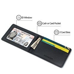 Ultra Slim Mini Size Wallet ID Window Card Case with RFID Blocking