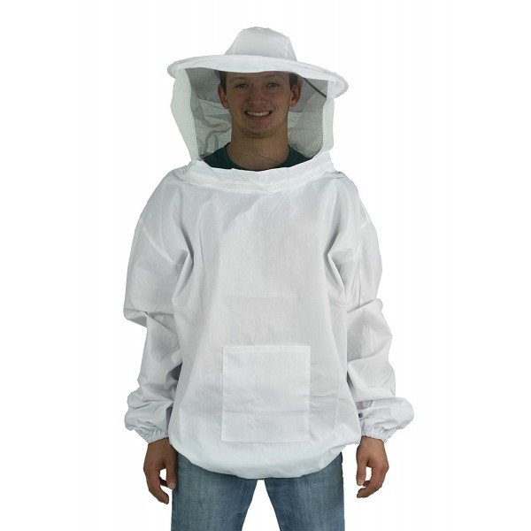 VIVO New Professional White Medium/Large Beekeeping/Bee Keeping Suit, Jacket, Pull Over, Smock with a Veil by (BEE-V105)