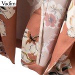 Vadim women vintage floral print blazer Notched collar sashes long sleeve coat casual outerwear casaco feminine tops CT1452 Vadim women vintage floral print blazer Notched collar sashes long sleeve coat casual outerwear casaco feminine tops CT1452