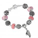 Vintage Silver Color Charm Bracelet with Tree of life Pendant & Gold Crystal Ball Pandora Bracelet Vintage Silver Color Charm Bracelet with Tree of life Pendant & Gold Crystal Ball Pandora Bracelet