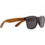 WOODIES Wayfarer Walnut Wood Sunglasses with Black Polarized Lenses for Men or Women