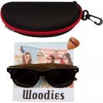 WOODIES Wayfarer Walnut Wood Sunglasses with Black Polarized Lenses for Men or Women