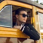 WOODIES Wayfarer Walnut Wood Sunglasses with Black Polarized Lenses for Men or Women