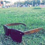 WOODIES Wayfarer Walnut Wood Sunglasses with Black Polarized Lenses for Men or Women