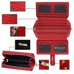 WOZEAH Women's PU Leather RFID Large Capacity Long Wallet Clutch Pures handbags Credit Card Holder Organizer Ladies Purse