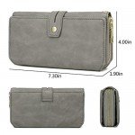 WOZEAH Women's PU Leather RFID Large Capacity Long Wallet Clutch Pures handbags Credit Card Holder Organizer Ladies Purse
