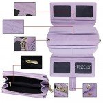 WOZEAH Women's PU Leather RFID Large Capacity Long Wallet Clutch Pures handbags Credit Card Holder Organizer Ladies Purse