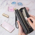 WOZEAH Women's PU Leather RFID Large Capacity Long Wallet Clutch Pures handbags Credit Card Holder Organizer Ladies Purse