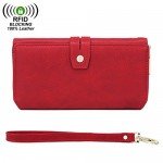 WOZEAH Women's PU Leather RFID Large Capacity Long Wallet Clutch Pures handbags Credit Card Holder Organizer Ladies Purse