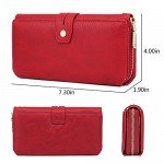 WOZEAH Women's PU Leather RFID Large Capacity Long Wallet Clutch Pures handbags Credit Card Holder Organizer Ladies Purse