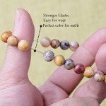 WRCXSTONE Natural 8mm Gorgeous Semi-Precious Gemstones Healing Crystal Stretch Beaded Bracelet Unisex
