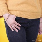 WRCXSTONE Natural 8mm Gorgeous Semi-Precious Gemstones Healing Crystal Stretch Beaded Bracelet Unisex