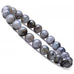 WRCXSTONE Natural 8mm Gorgeous Semi-Precious Gemstones Healing Crystal Stretch Beaded Bracelet Unisex
