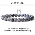 WRCXSTONE Natural 8mm Gorgeous Semi-Precious Gemstones Healing Crystal Stretch Beaded Bracelet Unisex
