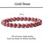 WRCXSTONE Natural 8mm Gorgeous Semi-Precious Gemstones Healing Crystal Stretch Beaded Bracelet Unisex