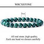 WRCXSTONE Natural 8mm Gorgeous Semi-Precious Gemstones Healing Crystal Stretch Beaded Bracelet Unisex