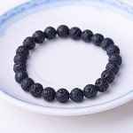 WRCXSTONE Natural 8mm Gorgeous Semi-Precious Gemstones Healing Crystal Stretch Beaded Bracelet Unisex