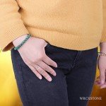 WRCXSTONE Natural 8mm Gorgeous Semi-Precious Gemstones Healing Crystal Stretch Beaded Bracelet Unisex