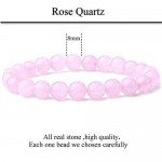 WRCXSTONE Natural 8mm Gorgeous Semi-Precious Gemstones Healing Crystal Stretch Beaded Bracelet Unisex