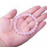 WRCXSTONE Natural 8mm Gorgeous Semi-Precious Gemstones Healing Crystal Stretch Beaded Bracelet Unisex