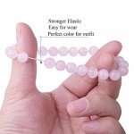WRCXSTONE Natural 8mm Gorgeous Semi-Precious Gemstones Healing Crystal Stretch Beaded Bracelet Unisex